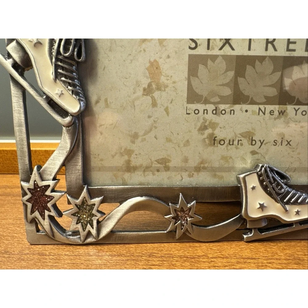 six trees 4 x 6 picture frame Pewter look